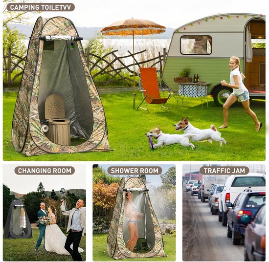 Douchetent - Toilettent - Omkleedcabine - Opslagtent - Pop-Up Tent - Vouwtent - Pop-Up Privacytent met Stalen Frame - Snel Opvouwbare - 120 X 120 X 190 cm — afbeelding 4