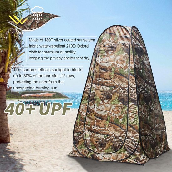Douchetent - Toilettent - Omkleedcabine - Opslagtent - Pop-Up Tent - Vouwtent - Pop-Up Privacytent met Stalen Frame - Snel Opvouwbare - 120 X 120 X 190 cm — afbeelding 2