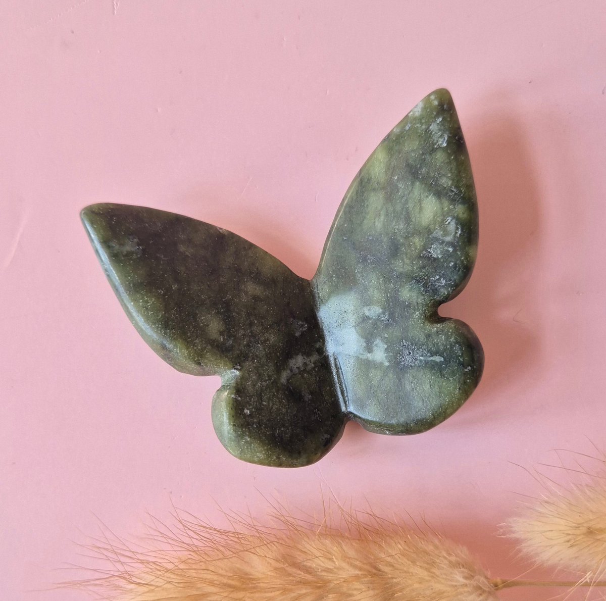 Moonlight Gemstones Edelsteen Vlinder 6x5 cm – Groene Jade