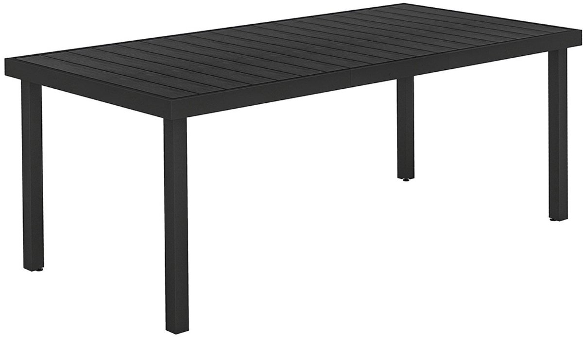 Pugsdrly Tuintafel Buitentafel Buitentafel, weerbestendig, 190 x 90 x 74 cm, Zwart thumbnail 2