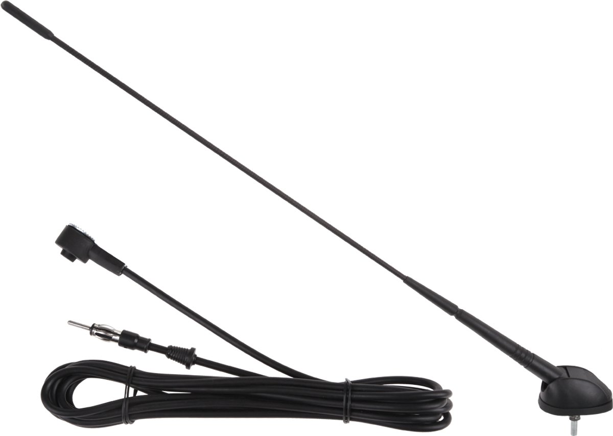 Auto Antenne AM-FM - Rubberen Autoradio Antenne - FM 76~108MHz - 2 meter Kabel - A3 - Zwart