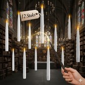 MERDOO 12 Zwevende LED Kaarsen - Floating Candles - Met Magische Toverstok Afstandsbediening - Warm Flickerend Licht - Voor Halloween, Kerst & Verjaardagen
