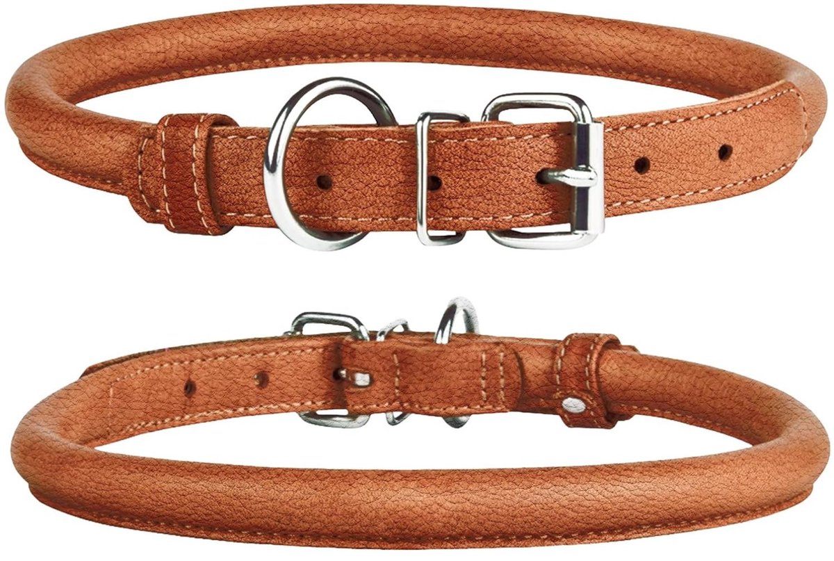 Halsband Hond Leer - Luxe Leren Halsband Hond - Honden Halsband - Hondenhalsband - Leren Honden Halsband - Leren Hondenhalsband - Sterke Halsband - Snelle Installatie - Leer - 16-20 in - Bruin - van Imperatoris