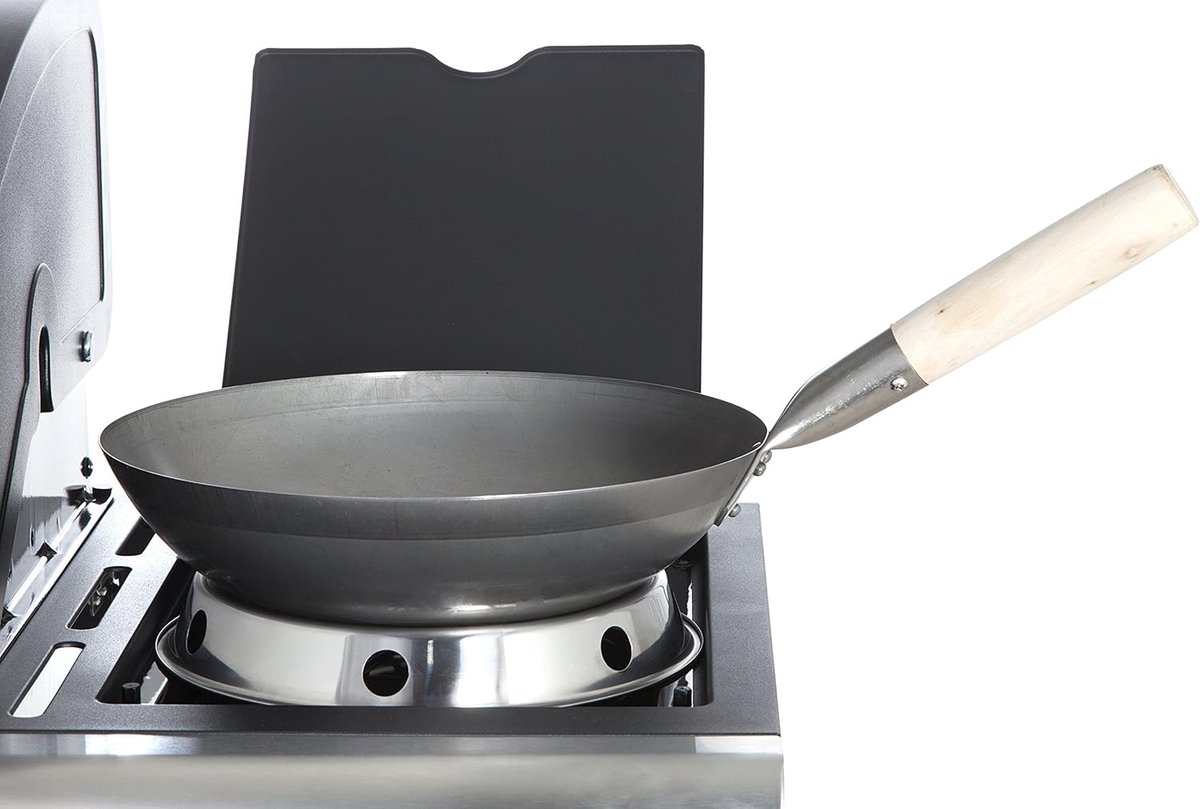 Wokpan Staal - Roestvrij Wok - Aziatisch Koken - Met Wokring