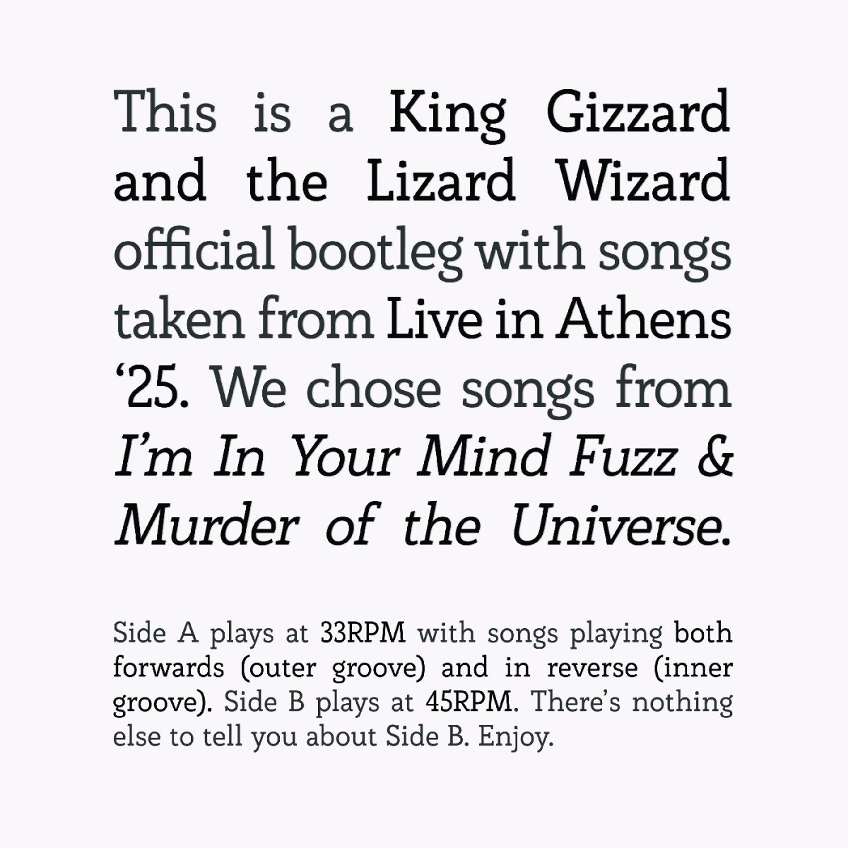Songs from I'm in Your Mind Fuzz & Murder of the Universe