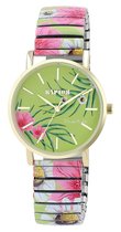 Raptor Herenhorloge siliconen Swag met echte leren band, 3 ATM, inclusief geschenkdoos