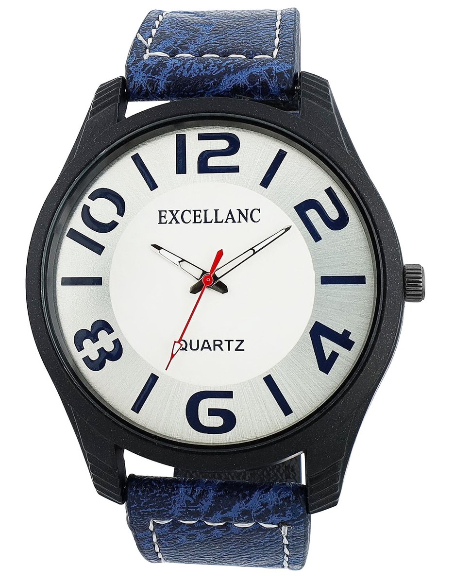 EXCELLANC Herenhorloge van imitatieleer 2900246 Excellanc herenhorloge met imitatieleren band