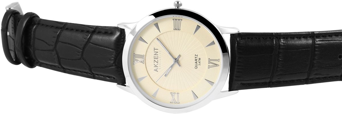 AKZENT Herenhorloge van imitatieleer Bayazid Akzent Exclusief herenhorloge met imitatieleren band