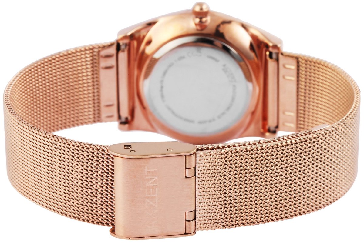 akzent-dameshorloge-model 1300015-005-Milanese band-verstelbare band-rosé kleur-
