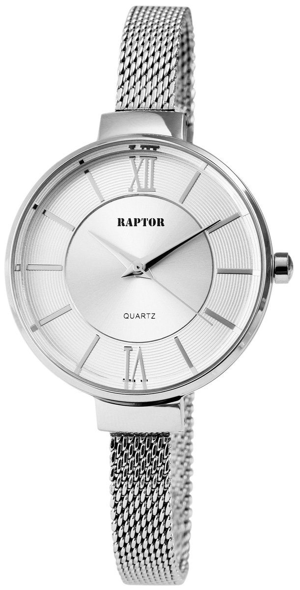 Raptor dameshorloge roestvrij staal Slight Raptor dameshorloge "Slight" roestvrijstalen meshband