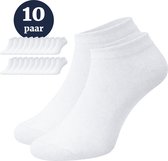 Jacob & Roy's Sneakersokken - Korte Sokken - 10 Paar - Wit - Dames & Heren - Katoen - Maat 43-46 - Sneaker Socks