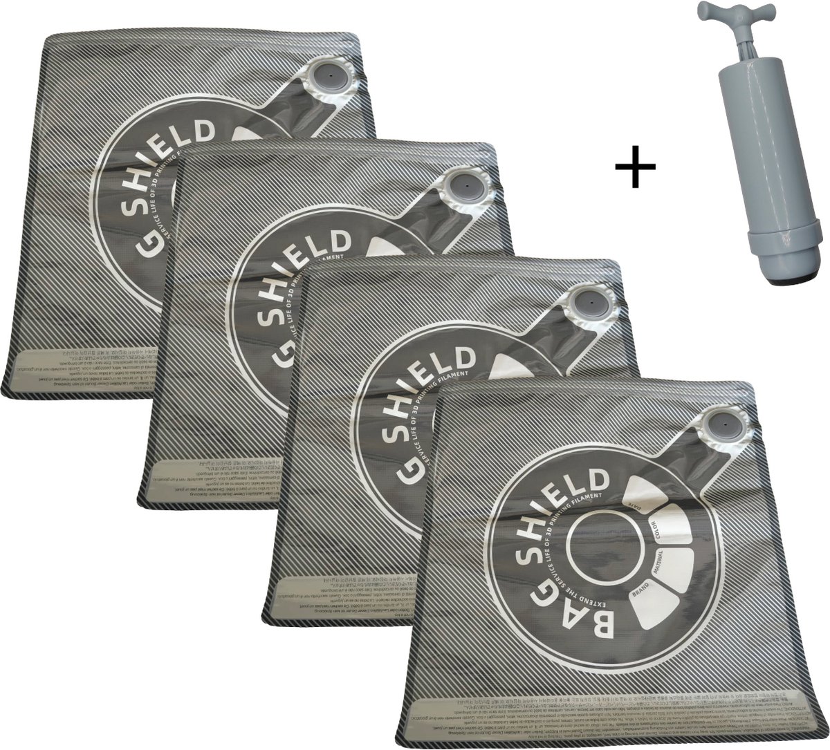 3D printer - 4 vacuum zakken - Vacuüm - met hoogwaardig ventiel - kwaliteit - voor 3D Printer 1Kg en 0,5Kg - PLA PETG ABS NYLON- bewaarzakken - Filament droger 3D printer