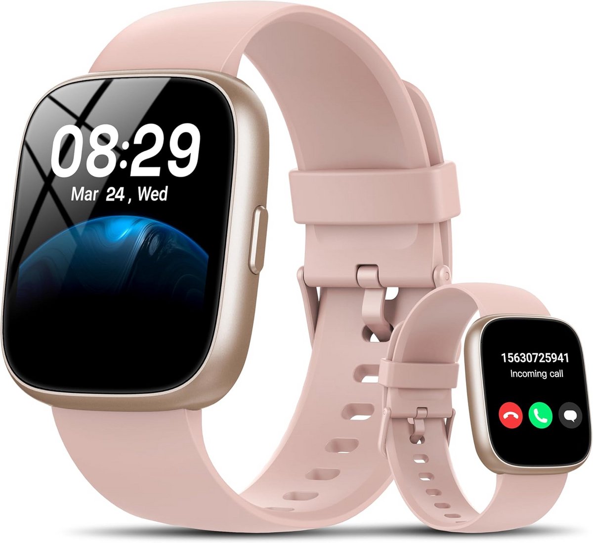 Militaire Smartwatch Heren met Bluetooth Bellen, HD Scherm en Activiteitenmeter