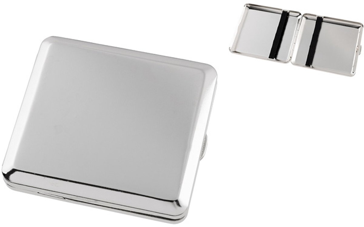Sigarettenetui - Angelo - chrome satijn - 18 sigaretten - met elastische band