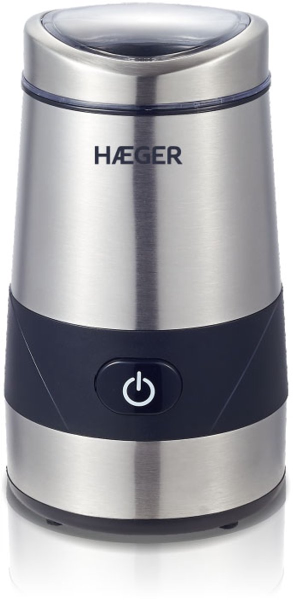 Haeger Aroma Koffiemolen - Krachtig 200W - RVS - Koffiebonen Maler - Voor Koffiebonen en Specerijen - Coffee Grinder - Electrisch - Zilver