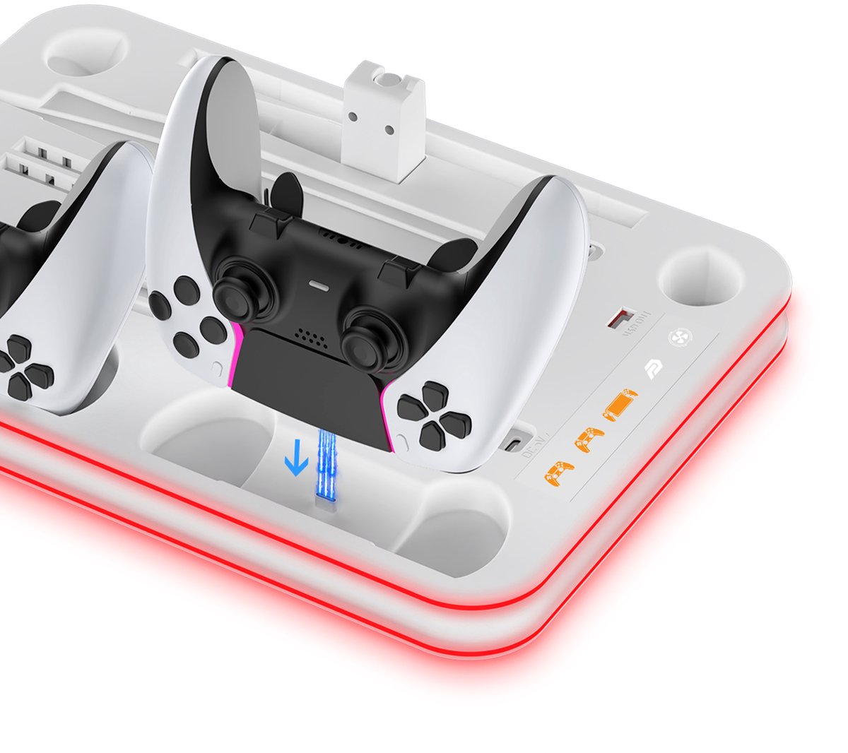 PlayCool all-in-one Multifunctionele RGB Oplaadstation- en Displaystandaard Geschikt voor PlayStation 5/ PS5 Slim/ PS5 Pro (Disc & Digital) & PlayStation Portal (incl. Screen Protector) - DualSense (Edge) controller – foto 5