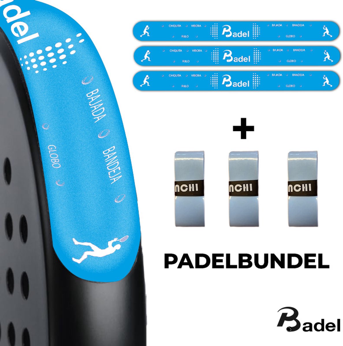 Badel® Padel Protector Bundel – 3 Stuks – Lichtgewicht Frame Bescherming – Geen Invloed op Balans