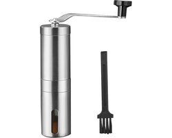 Koffiemolen handmatig - Handmatige - rvs- Bonenmaler met verstelbare standen - 25-30g capaciteit - Met een kwast - Afneembaar - Wasbaar - Koffiemaler - geschikt voor Aeropress, filterkoffie, espresso, French Press en Turkse koffie