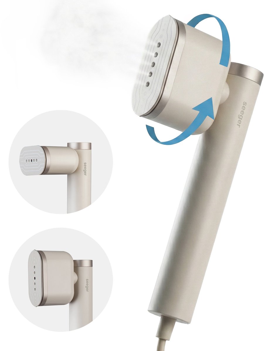 Seeger SuperSteam Kledingstomer - 3 standen - Compact Design - Stoom- en strijkfunctie - Handstomer - Beige