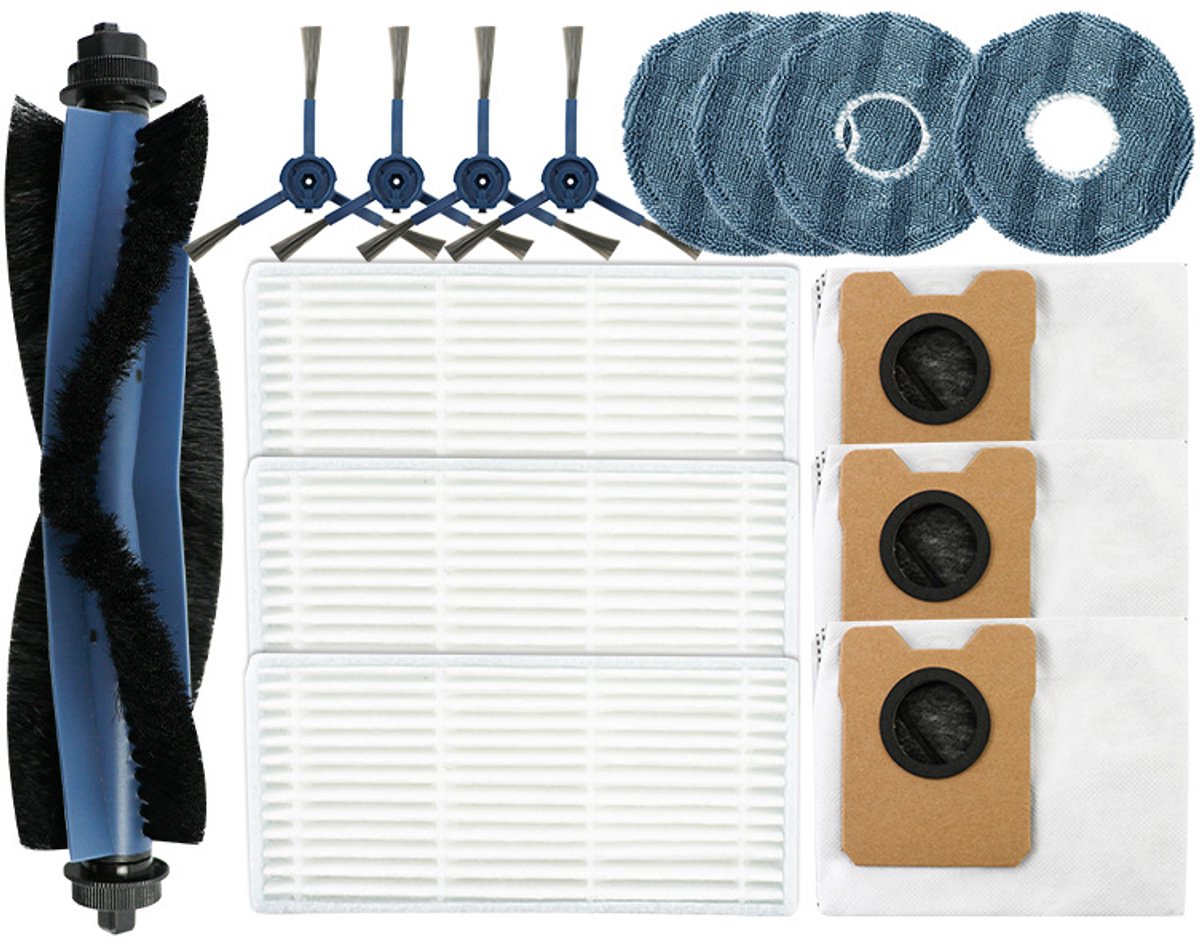 robotstofzuiger onderhoudsset - 15 stuks -Onderhoudsset geschikt voor Eufy Robotstofzuiger OMNI C20 - 15-Delig - Inclusief HEPA Filters, Zijborstels, Rolborstel, Dweildoeken & Stofzakken - Vervangingsonderdelen Kit