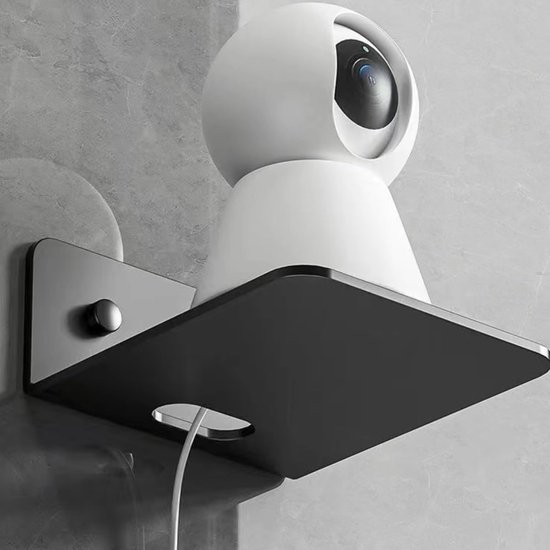 Universele metalen wandhouder wit voor camera, router, projector en elektronica, boren of boorvrij montage