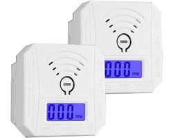2 Stuks – Koolmonoxide Detector – CO Melder – Met LCD Display – Real-Time Monitoring – Geluidswaarschuwing – Batterijgevoed – Geschikt voor Woning, Appartement & Kantoor – Garandeert Veiligheid in Huis