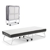 Logeerbed 90×200 met Matras - Vouwbed - Luxe - tot 250 kg - Wit - Bodo