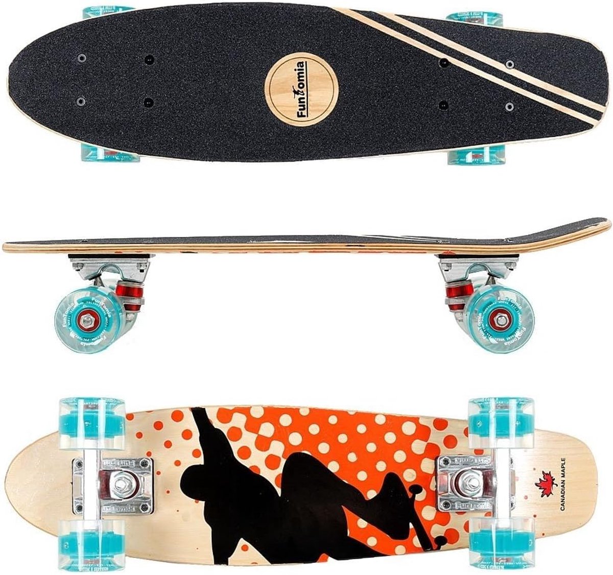 Mini Skateboard 65 cm Hout 7 Lagen Esdoorn ABEC-11 High-Speed Lagers