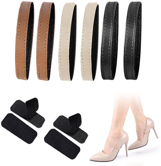 3 paar - Hoge hakken veters - Schoenveter Hoge Hakken - Afneembare veters - Schoenriemen - Elastische band - Anti-Losse Veters - Vervangende bandjes voor hoge hakken - Schoenenbandje - Verwijderbaar - Hakken Accessoires - voor hoge hakken en sandalen