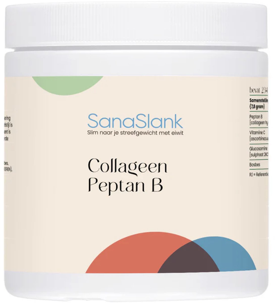 SanaSlank Collageen Peptan B 234g - Huid Botten Gewrichten - Vitamine C - Hydrolysaat