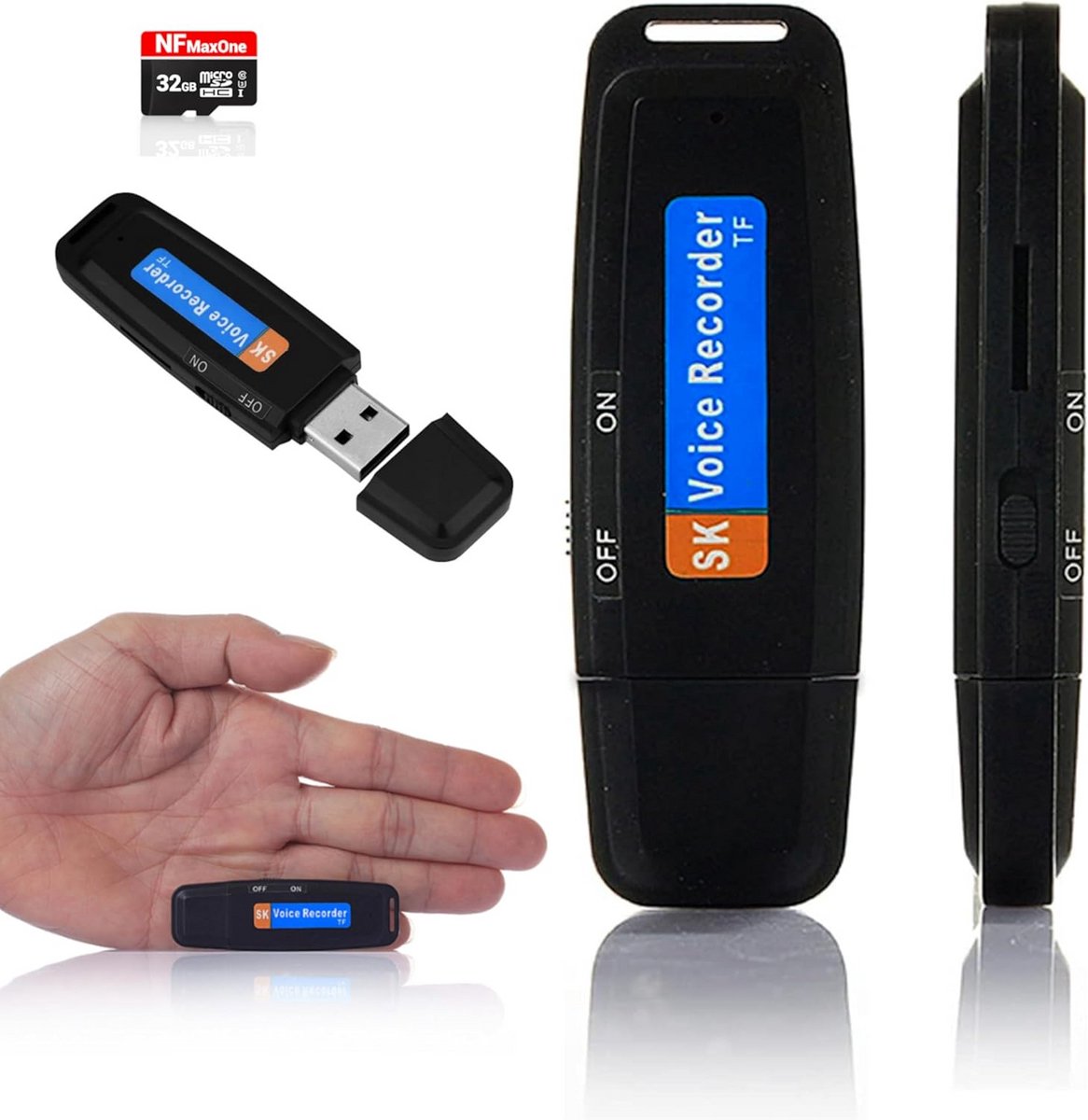 Draagbare Mini USB Voicerecorder met 32GB Opslag voor Vergaderingen en Interviews