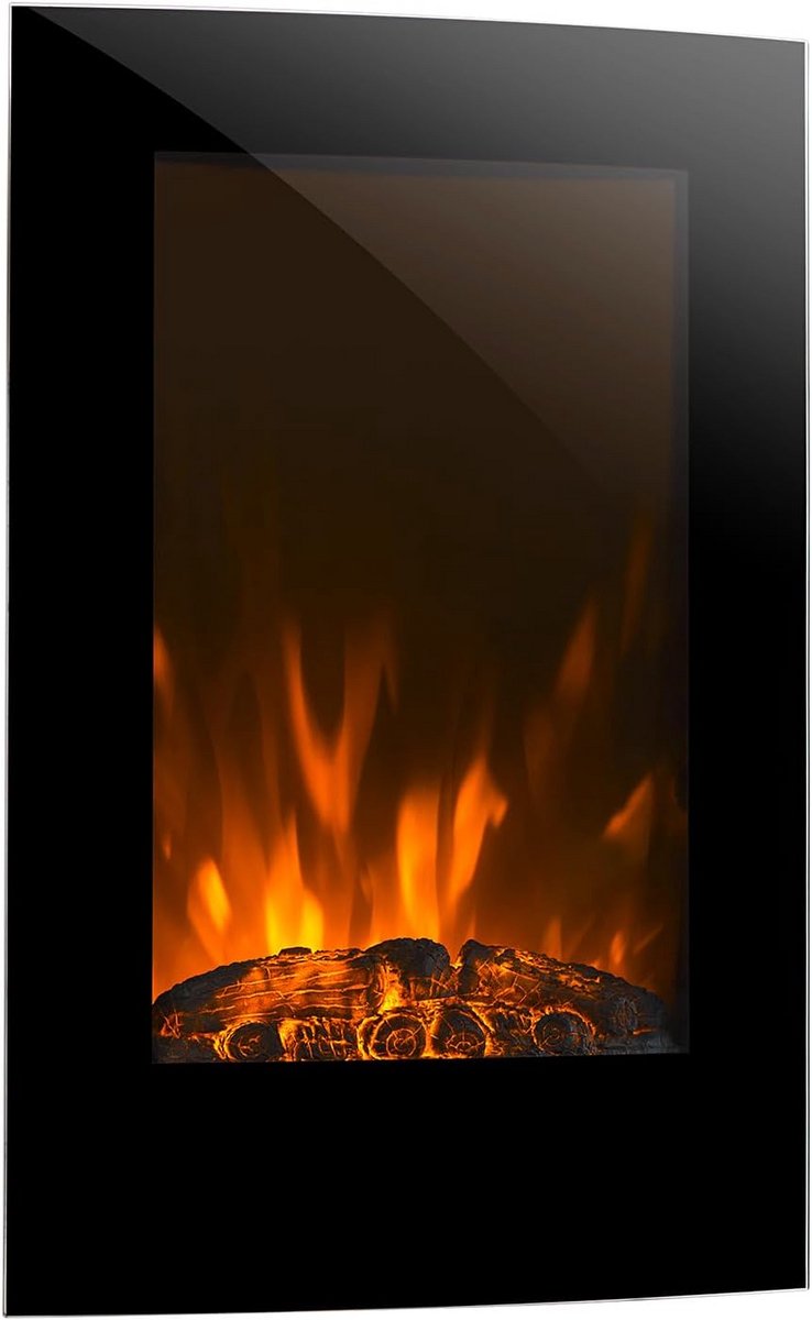 Elektrisch Open Haard Design Verticaal Zwart met Afstandsbediening en Verwarming