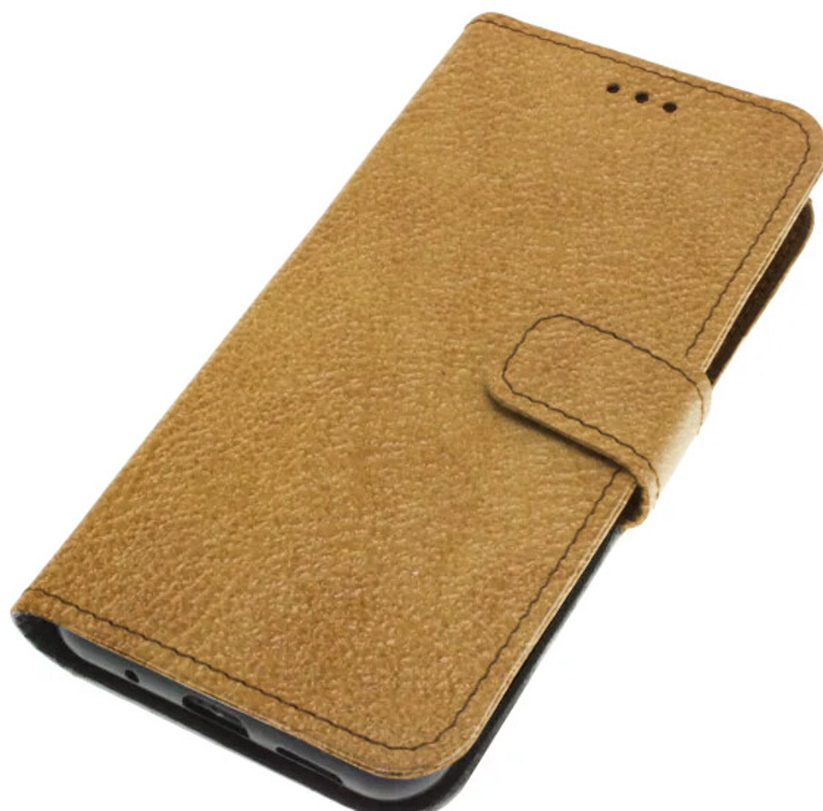Echt leer hoesje geschikt voor Samsung Galaxy S24 Soepel kalfsleer – cognac fijn generfd