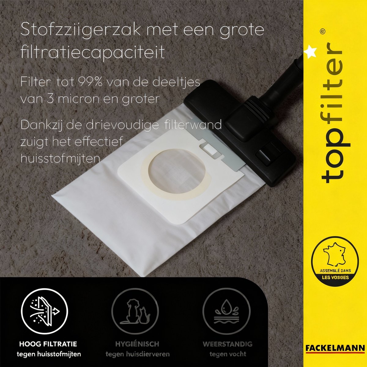 Set van 4 stofzuigerzakken Hoover Alpina TopFilter Premium