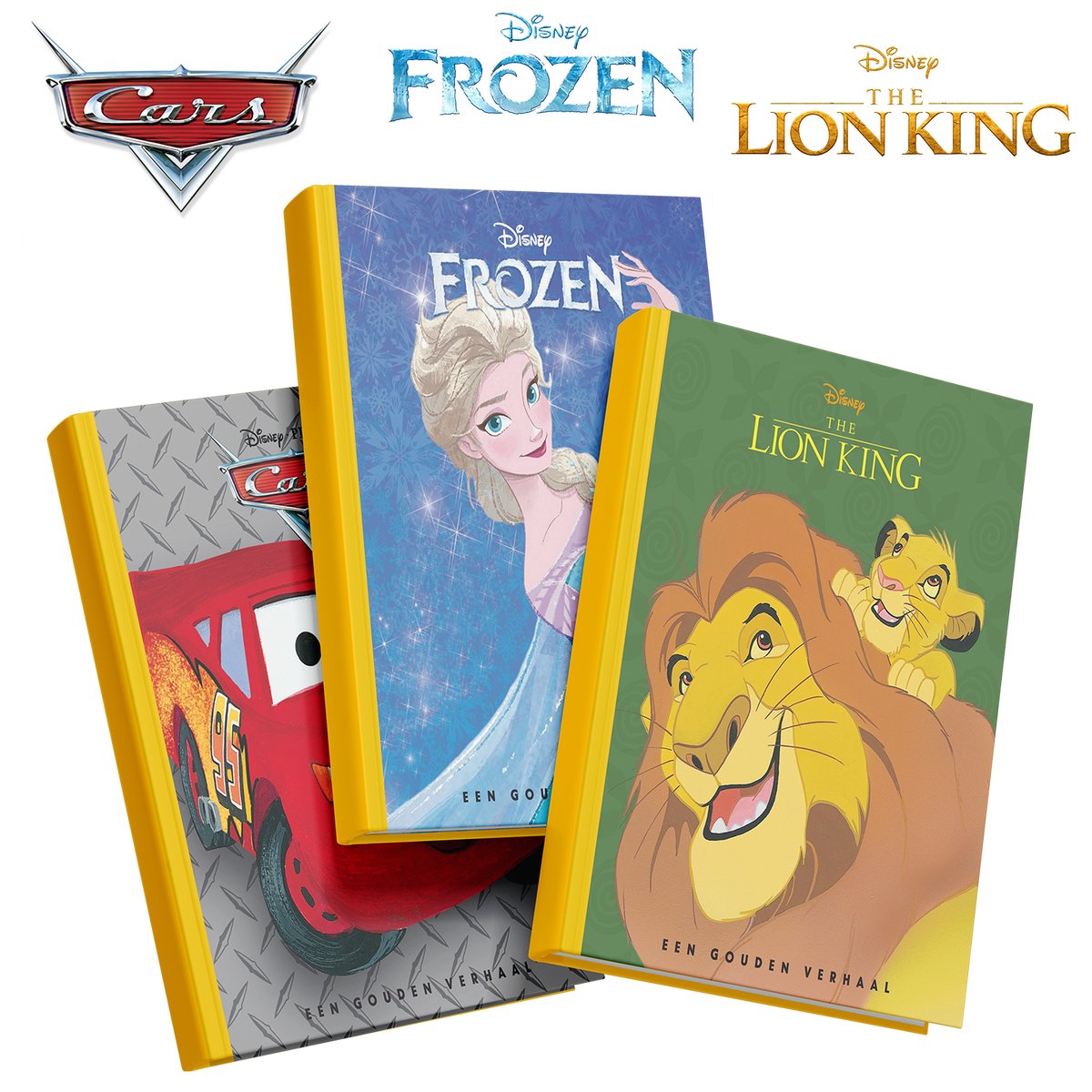 Omslag van Disney 3 gouden verhalen - The Lion King, Frozen en Cars - Kinderboeken - Voorleesboeken - Sprookjes - Cadeau 3 jaar / 4 jaar / 5 jaar / 6 jaar / 7 jaar