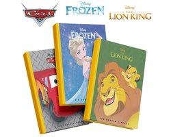 Omslag van Disney 3 gouden verhalen - The Lion King, Frozen en Cars - Kinderboeken - Voorleesboeken - Sprookjes - Cadeau 3 jaar / 4 jaar / 5 jaar / 6 jaar / 7 jaar