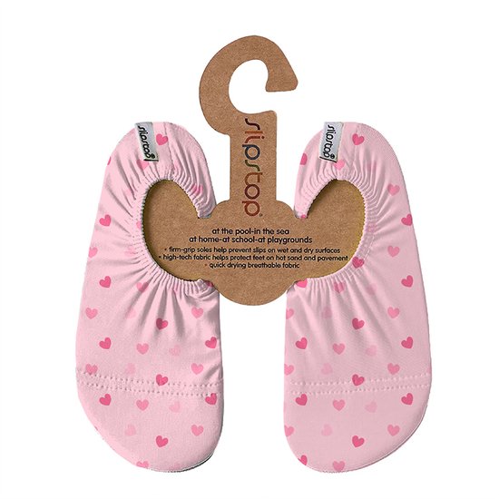 Slipstop - Claire - Maat S - maat 24-26 - Waterschoentjes - Anti-slip laag - Roze - hartjes