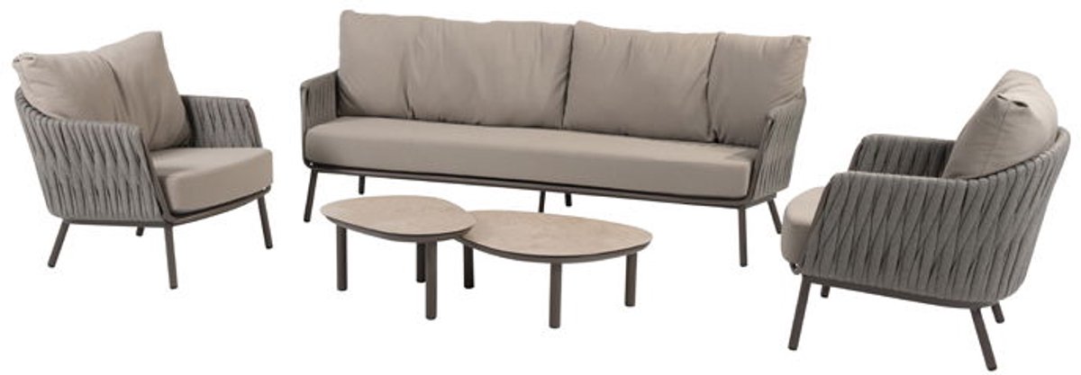 Taste - Cannes loungeset met Monroe coffeetafels terre 65 x 32 cm &...
