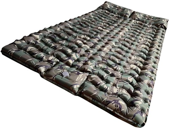 Slaapmat 2 persoons - Zelfopblazend door Ingebouwde Voetpomp - Slaapmatje - Camping Matras - Camping Bedje - Opvouwbaar Logeer Matras - Luchtbed - Luchtmatras - 2 Persoons - Camouflage van Merkloos — afbeelding 3