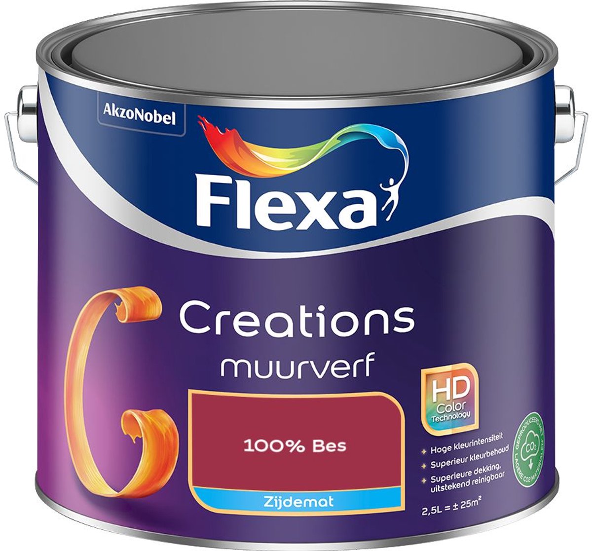 Flexa Creations Muurverf Zijdemat 100% Bes 2,5 L