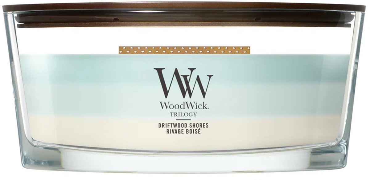 WoodWick Hearthwick - Trilogy Driftwood Shores - Ellipse Geurkaars - 50 branduren Meerkleurig
