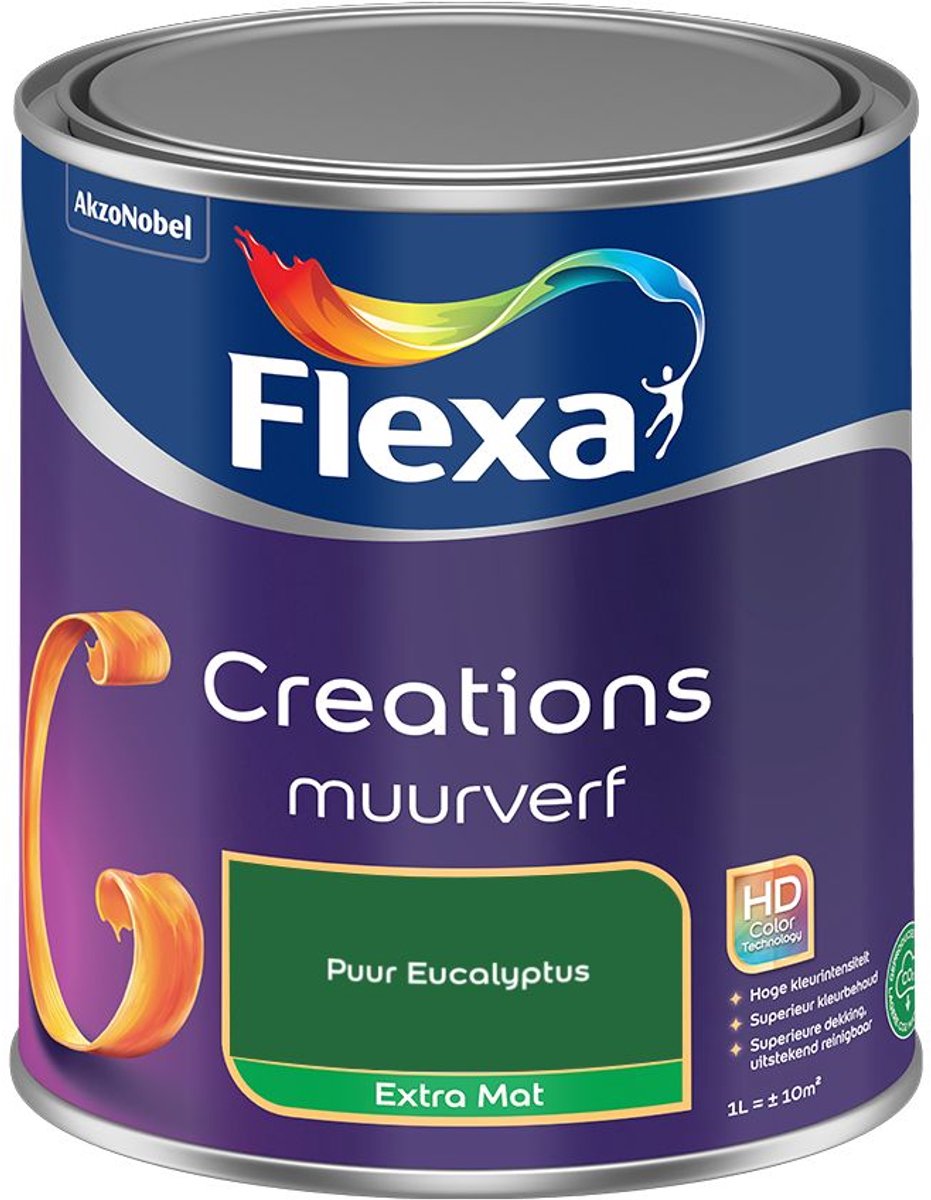 Flexa - Creations Muurverf Extra Mat - Puur Eucalyptus - Mengverf - 1 L