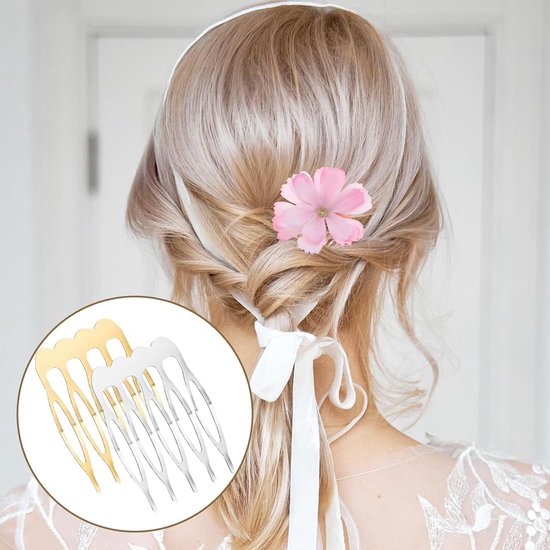 30 stuks Metalen Zijdelingse Haarkammen met 5 Tanden voor Elegante Haarstyling van Merkloos — afbeelding 3
