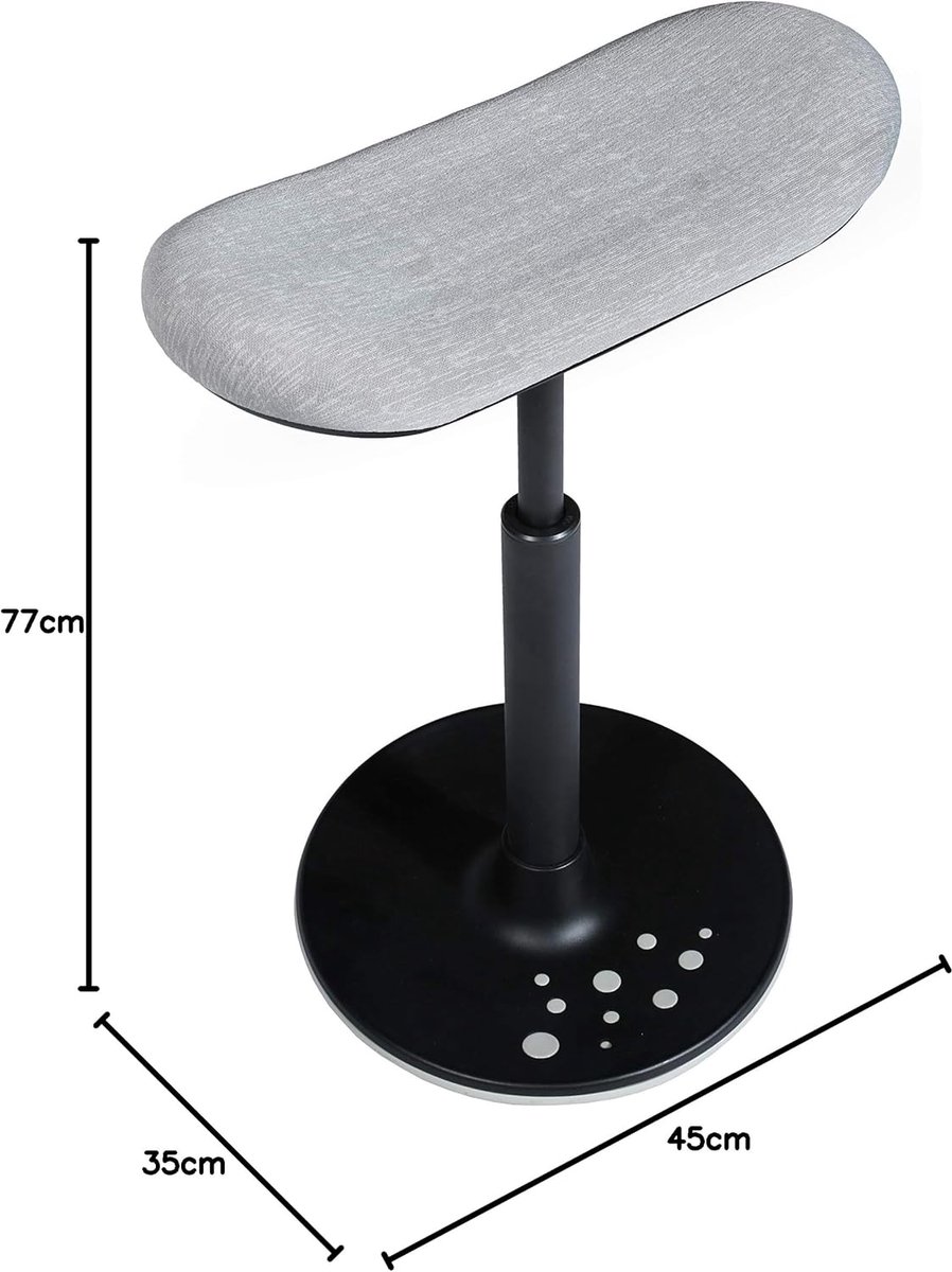 Ergonomische Zit-Stahulp Kruk met Dynamische Beweging - Hoogte Verstelbaar