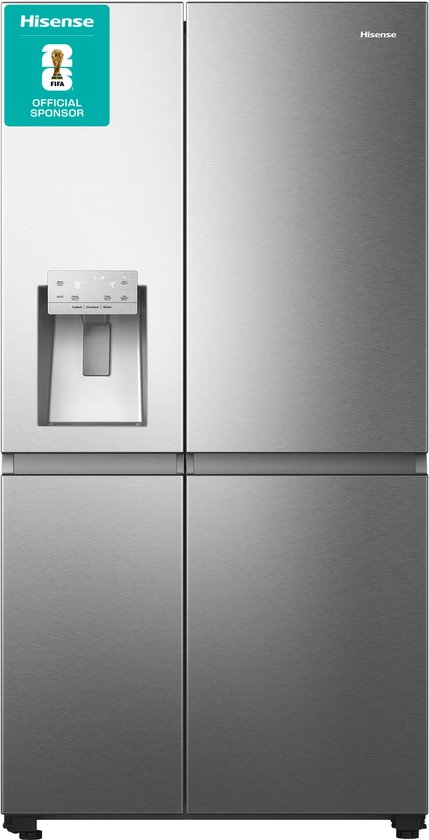 Hisense Amerikaanse koelkast side-by-side 632L No Frost waterijsdispenser Fast Freeze Inverter RVS zwart