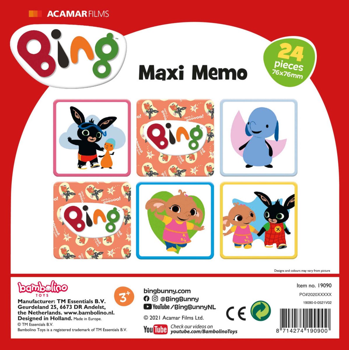 Bing maxi memo spelletje met extra grote kaarten - educatief speelgoed - junior geheugenspel - vanaf 3 jaar - Bambolino Toys cadeau tip — afbeelding 12