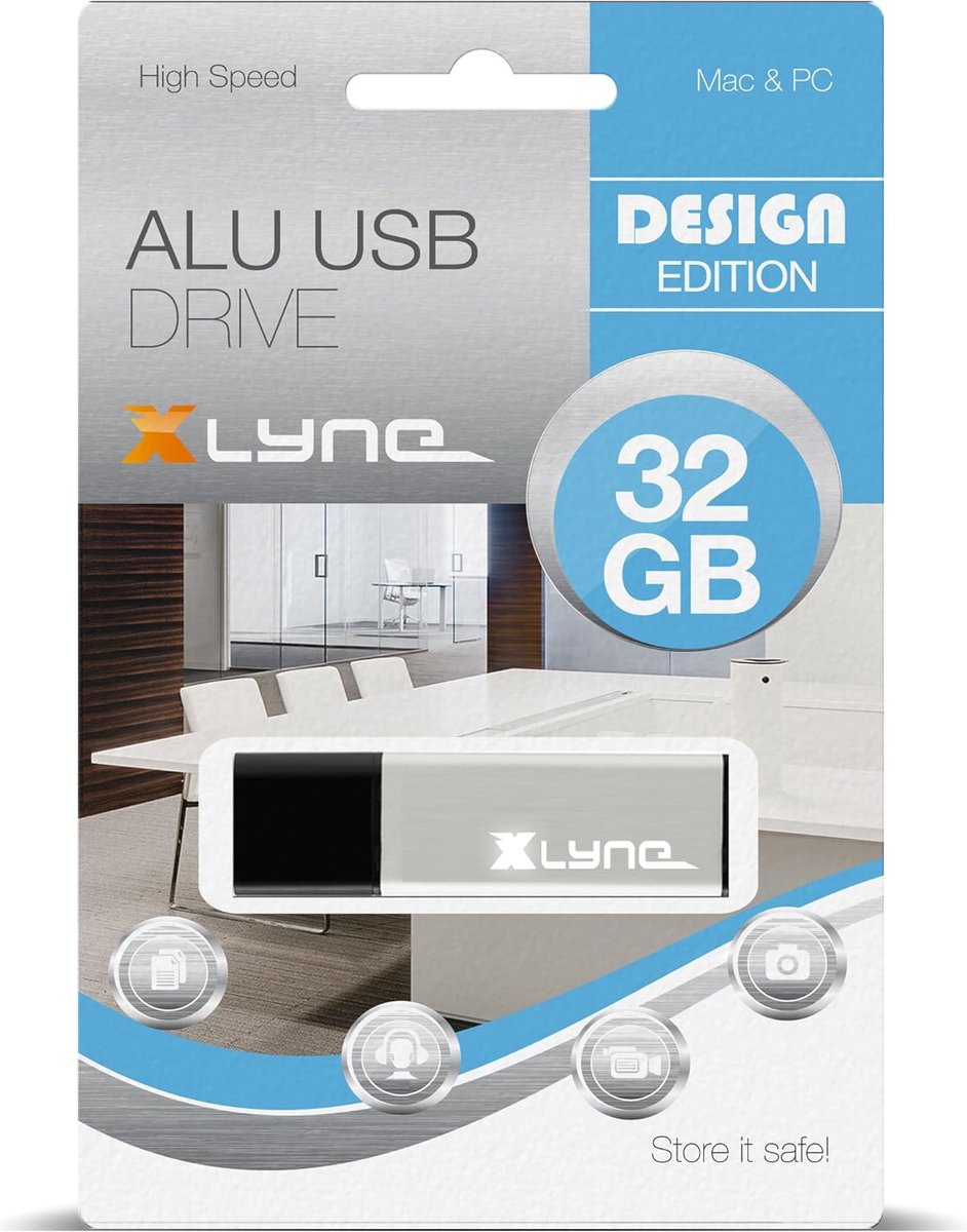 32GB USB Stick 2.0 Geheugenstick Aluminium Robuust Hoge Snelheid