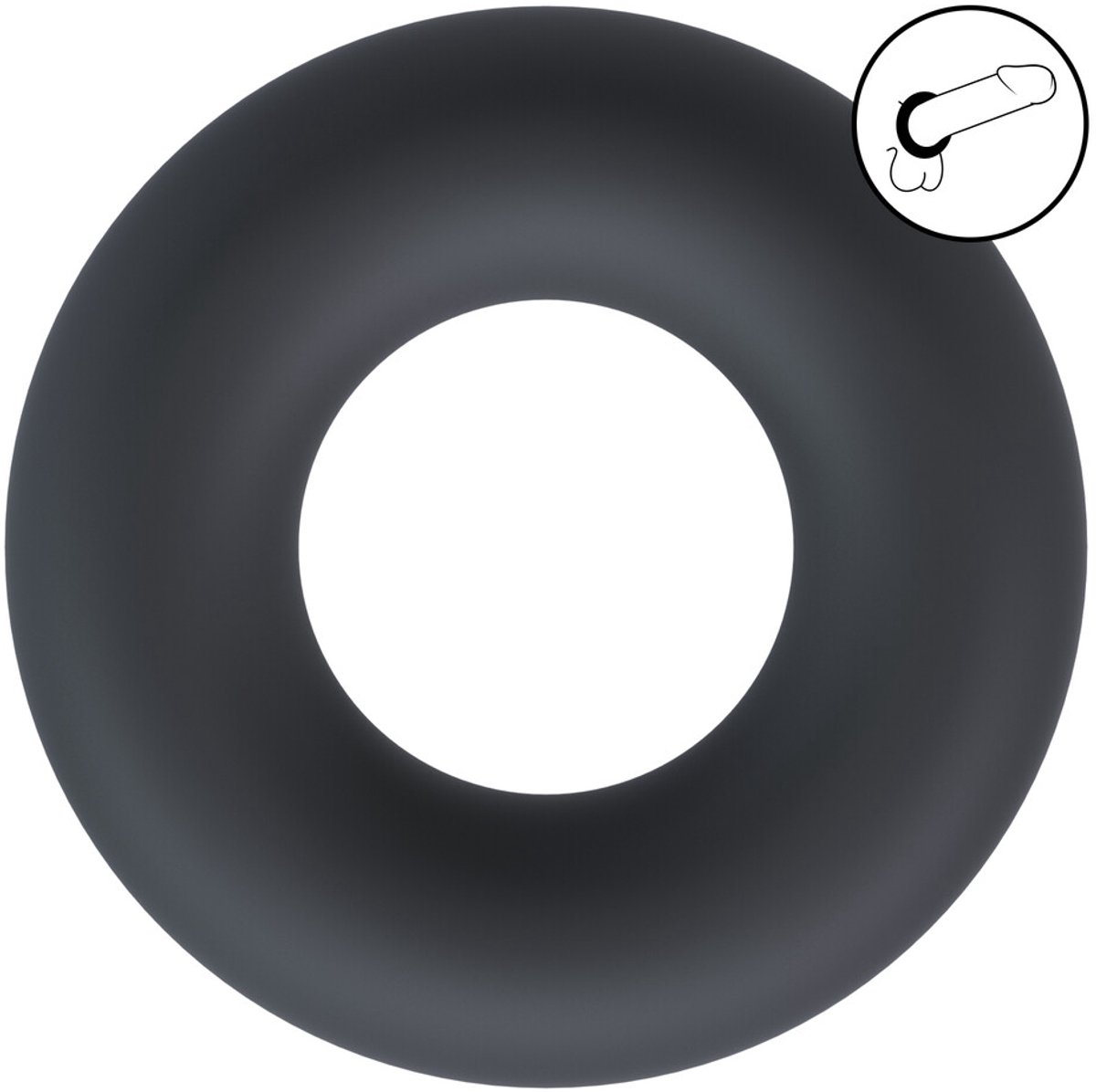 Solid Silicone Cockring - XS - Black