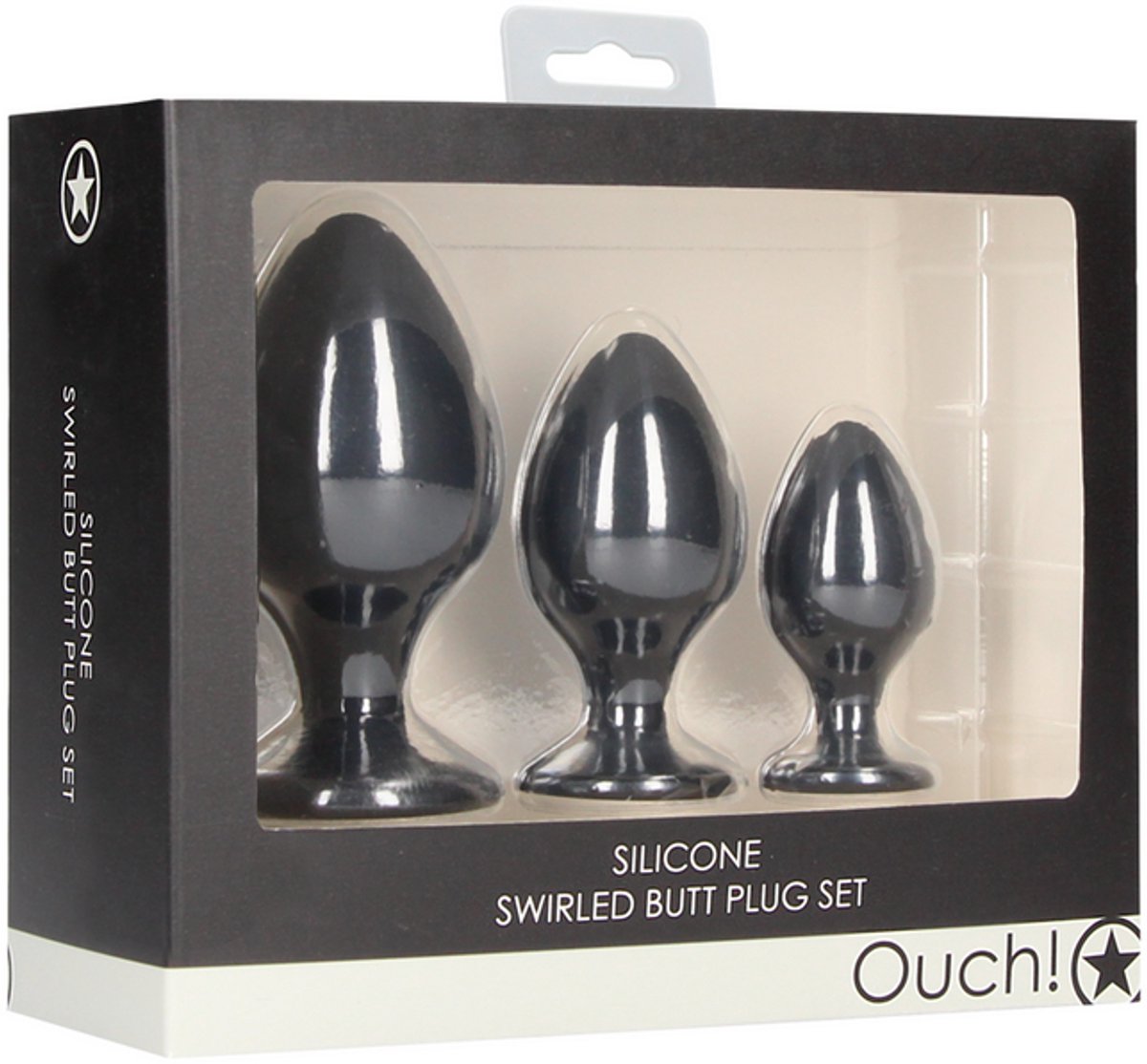 Shots - Ouch! Gewervelde Butt Plug Set black