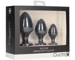 Shots - Ouch! Gewervelde Butt Plug Set black